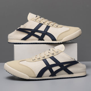 2025男女同款透气帆布鞋软后跟半拖德训鞋男式两穿运动鞋轻便鞋子