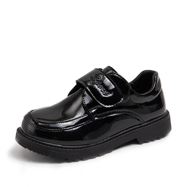 Boys' Black Leather Shoes with Soft Soles for Children's Performances, Boys' Show Shoes, Student Spring and Autumn New School Shoes, Patent Leather Dress Shoes