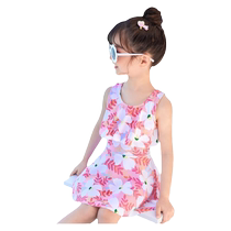 Childrens swimsuit girls 2024 new summer one-piece medium and large children princess skirt style cute girls swimming set equipment
