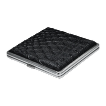 Leather pattern cigarette case for men lightweight 20 cigarette case cigarette holder portable large capacity moisture-proof wrinkle-proof and pressure-proof flip cover