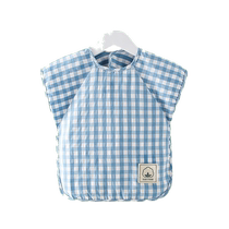 Baby eating smock cotton childrens apron waterproof and anti-dirty bib reverse wearing sleeveless baby rice pocket for boys and girls