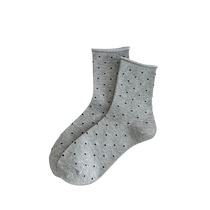 Chaussettes à pois chaussettes mi-mollet pour femmes chaussettes dété à ourlet bouclé chaussettes JK fines et douces bas détudiant désossés tendance ins