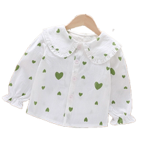 Girls doll collar shirt spring and autumn 2024 new autumn childrens clothing fashionable and fashionable baby girl autumn clothing shirt