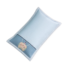 Childrens small pillow summer cooling pillow neck protection single sleeping sweat-absorbent breathable baby buckwheat shell pillow core double-sided pillowcase