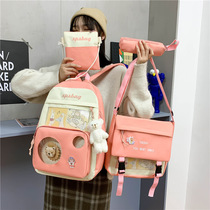 2024 new schoolbags elementary school students junior high school girls’ backpacks large capacity high school students’ backpacks men’s lightweight and simple