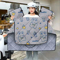 Electric vehicle windshield quilt thickened with velvet in winter waterproof sunscreen and windshield battery motorcycle suitable for all seasons summer