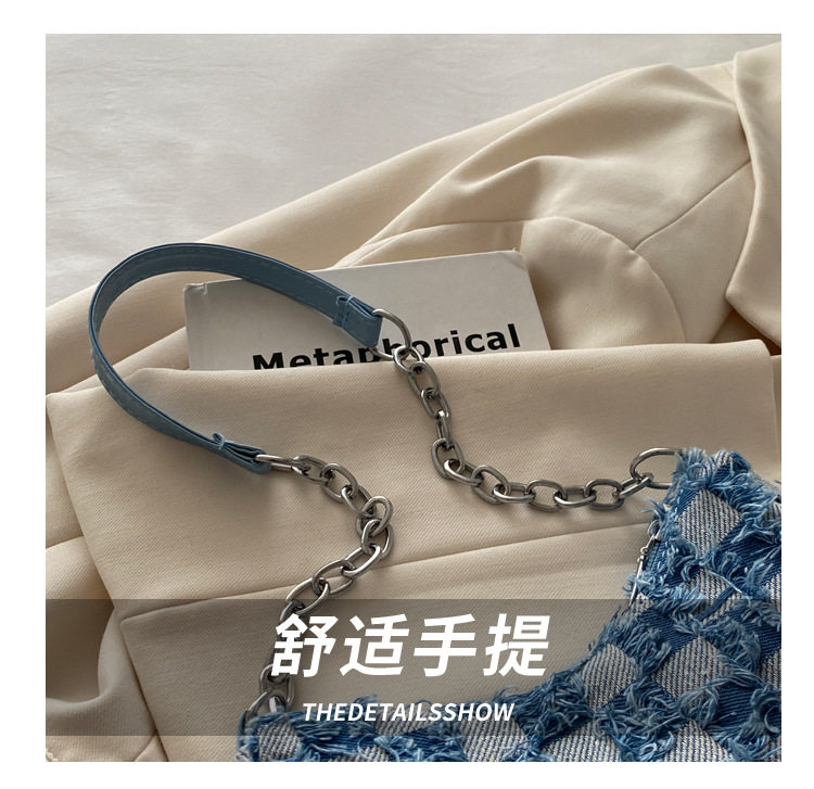 Сумка на одно плечо, сумка подмышку, сумка через плечо, джинсовая универсальная цепь, небольшая небольшая сумка Jifanpaul/Ji Fan Paul 