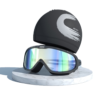 Swimming goggles and swimming cap set 2024 high-definition waterproof and anti-fog adult swimming goggles swimming glasses swimming equipment supplies