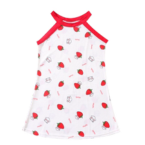 Girls Summer Ice Silk Suspender Dress Childrens Baby Floral Cartoon Baby Girl Childrens Clothing Home Clothes Nightgown Summer Style
