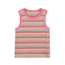Girls vest summer thin childrens sleeveless striped top girl suspender wear baby bottoming cotton T-shirt