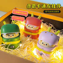 Cartoon dragon decompresses and pats music cute recording pendant blows out sound effects to send romantic confession artifact to boyfriend and girlfriend