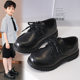 Boys' Black Leather Shoes with Soft Soles for Children's Performances, Boys' Show Shoes, Student Spring and Autumn New School Shoes, Patent Leather Dress Shoes