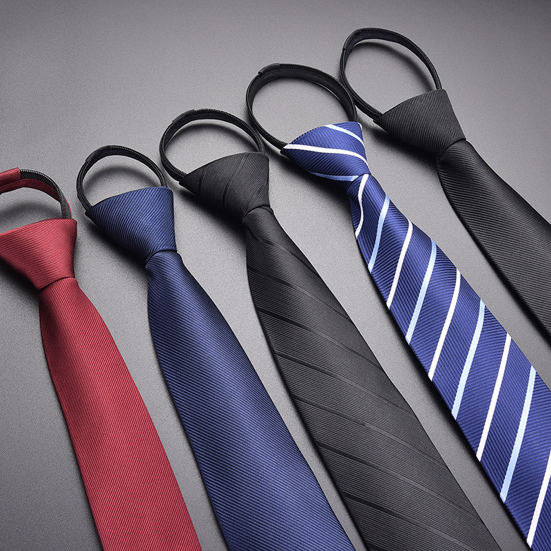 Black Tie for Men, No-Knot Zipper Style, Formal Business Suit, Casual Korean Style, Easy-To-Wear, Wedding Groom, High-End Feel