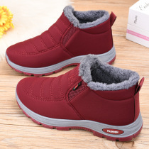 Winter thickened velvet warm and non-slip middle-aged and elderly mothers shoes old Beijing cloth shoes womens cotton shoes flat-soled granny cotton boots