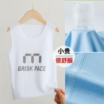 Boys mesh vests girls ice silk sleeveless tops childrens I-shaped boys thin summer seamless vests for middle and large children