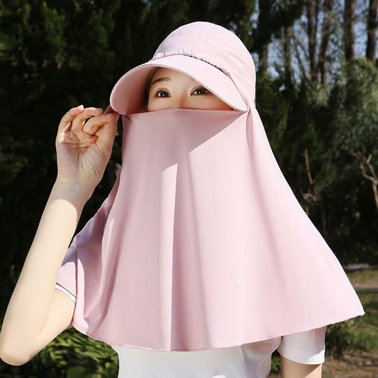 防晒披肩女夏季冰丝薄款披风遮阳护肩斗篷防紫外线骑车开车披肩帽