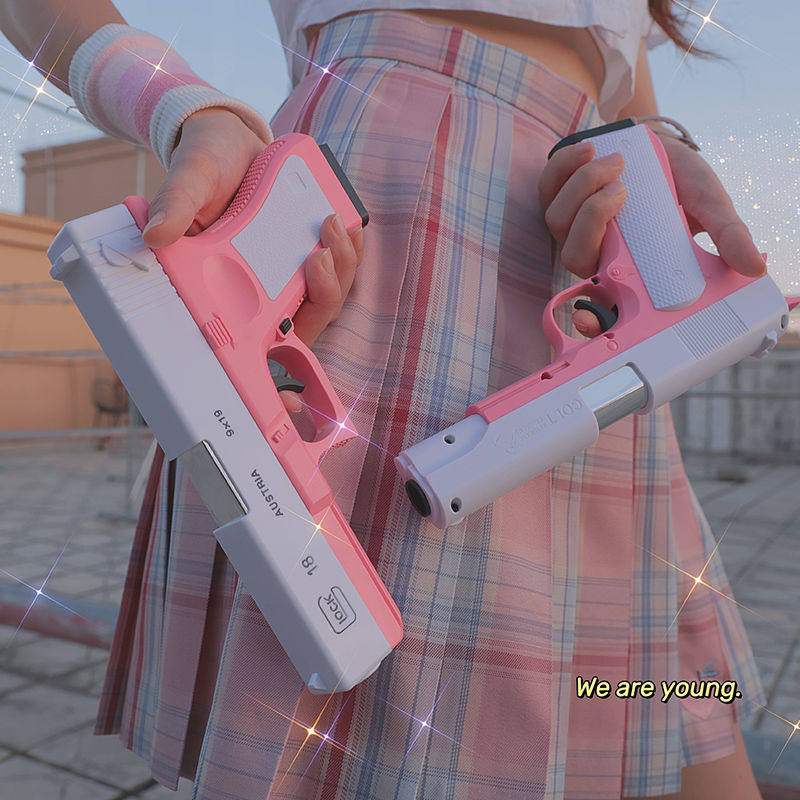 Teenage Girl Pink Throw Shell Glock Soft Play Boy Toy Shooter Small Gun Emulated Child m1911 Revolver
