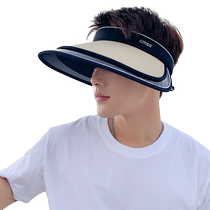 UPF50 large brim summer cycling anti-UV empty top sun hat mens sun hat sun hat to cover the face