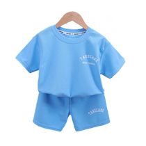 Childrens summer short-sleeved suit boys and girls ice silk T-shirt shorts summer baby fashionable summer clothes baby clothes T
