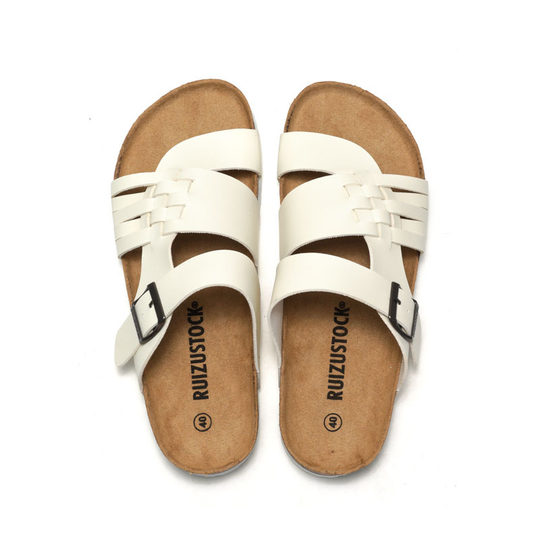 Given Paul 2025 New Spring and Summer Men's Cork Slippers Student Sandals Beach Shoes Trendy Loose Shoes