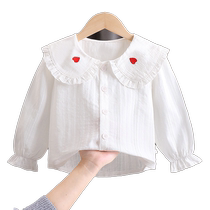 Girls shirt baby long-sleeved autumn style pure cotton new princess floral little girl bottoming top jacket