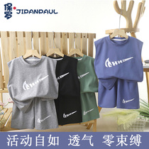 Boys vest suit 2024 new casual boys Internet celebrity street summer clothes childrens sleeveless T-shirt summer style
