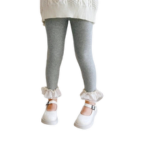 Girls spring and autumn leggings for outer wear new childrens lace fashionable trousers for girls and babies pure cotton fashionable trousers