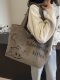 Casual Large-Capacity Canvas Tote Bag for Women 2026 New Fashion Outing Handbag Shopping Bag Commuter Shoulder Bag