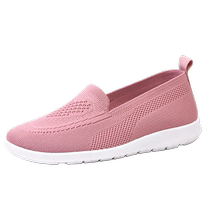 Old Beijing cloth shoes for women 2024 new spring and summer fly woven casual mesh breathable soft sole shoes for middle-aged and elderly mothers