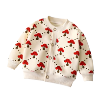 Girls cardigan sweater spring and autumn baby girl fashionable spring clothing Korean version 2024 new little girl childrens clothing jacket trend