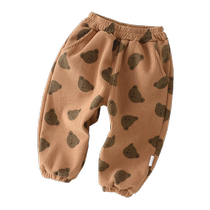 Childrens fleece pants for autumn and winter baby casual bloomers for girls to wear as outerwear foreign-style harem sweatpants for autumn trousers