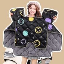 Electric vehicle windshield quilt 2024 winter new style plus velvet and thickened battery motorcycle windshield winter waterproof windproof cover