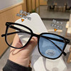 Black-Framed Glasses with Blue Light Protection, Can Be Fitted with Prescription Lenses, Plain Lenses, or Non-Prescription Lenses, Suitable for Men and Women, Trendy Photochromic Eyeglass Frames