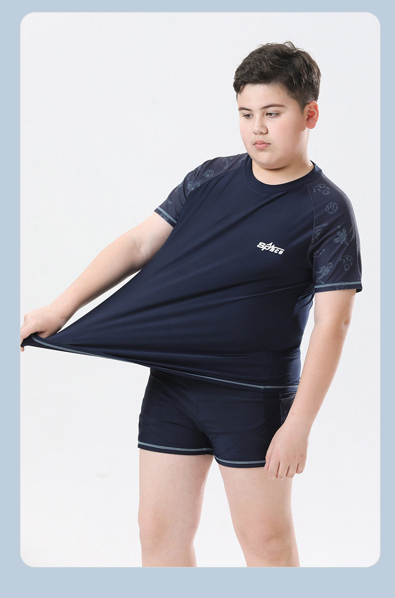 Купальный костюм / плавки 胖男孩泳装男孩加上胖加上尺寸分裂泳装青少年儿童的泳装西装胖男孩泳裤