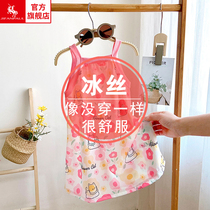 2024 New Girls Summer Suspender Dress Childrens Floral Princess Dress Girls Ice Silk Pajama Dress Girls