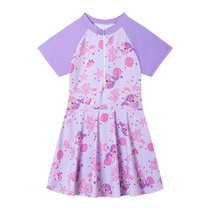 Girls swimwear summer 2024 new baby one-piece skirt style medium and large childrens swimming wear 12-year-old training swimwear