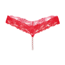 Pearl panties for women summer new hot sexy transparent pure desire massage open crotch sexy lace thong for women