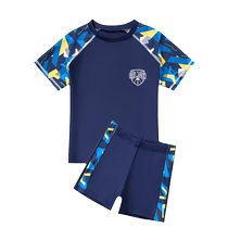 Childrens swimsuit for boys middle and large children split 2024 new boys swimsuit and trunks sun protection swimming hot spring suit