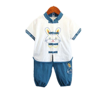 Hanfu boys summer Chinese cotton and linen suits baby Tang suit one-year-old clothes ancient Chinese style childrens Childrens Childrens Day performance clothes