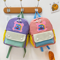 Kindergarten childrens contrasting color schoolbags cute cartoon girls baby backpacks Internet celebrity lightweight casual girls backpacks