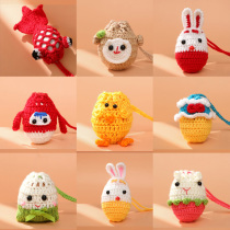 Beginning of Summer Egg Bag Finished Dragon Boat Festival Egg Bag Kindergarten Egg Protector Childrens Hanging Neck Wool Woven Egg Net Cover