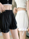 Pumpkin Pants for Women, Summer Thin Safety Shorts, Anti-Exposure, Can Be Worn Outside, White Lantern-Style Padded Shorts
