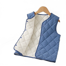 Childrens warm vest autumn and winter inner school uniform artifact boys and girls quilted vest medium and large childrens vest thickened and velvet