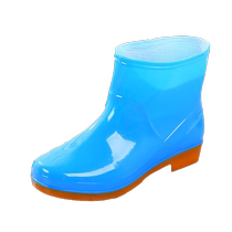 Fashionable short-tube rain boots for women adult outdoor non-slip rain boots soft-soled waterproof shoes work rubber shoes plus velvet warm overshoes