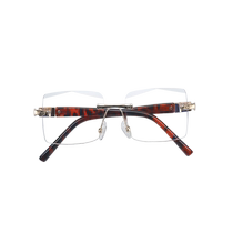 Frameless far and near dual-use reading glasses for men anti-blue light anti-fatigue high-definition middle-aged and elderly high-end presbyopia glasses for women