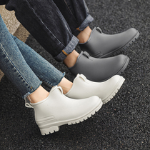 Fashion rain boots for men 2024 new outer wear Korean style versatile couple style non-slip rain boots thick sole non-slip kitchen shoes for women