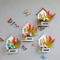 Kindergarten classroom wall decoration simulation flower fake flower pendant wall hanging living room creative wooden Small House Jewelry