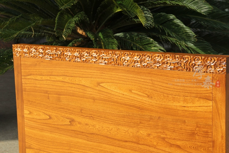 Houtai Zigutang Nội thất mới tùy chỉnh của Trung Quốc Bán hàng trực tiếp Gỗ Elm Cũ tùy chỉnh 1.2 Bàn đầu giường - Giường