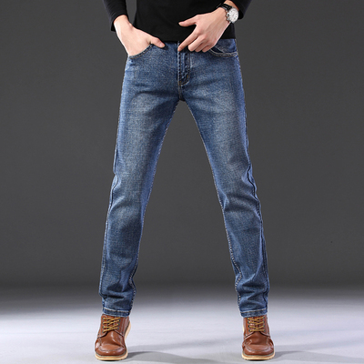 韩版潮流白搭男士休闲直筒牛仔裤