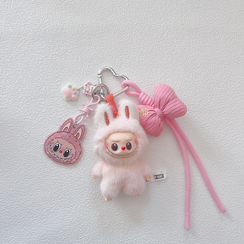 Pop Heart Code 4Th Generation 4.0 Labubu Bag Charm Keychain Gift for Best Friend Girlfriend Handmade Pendant